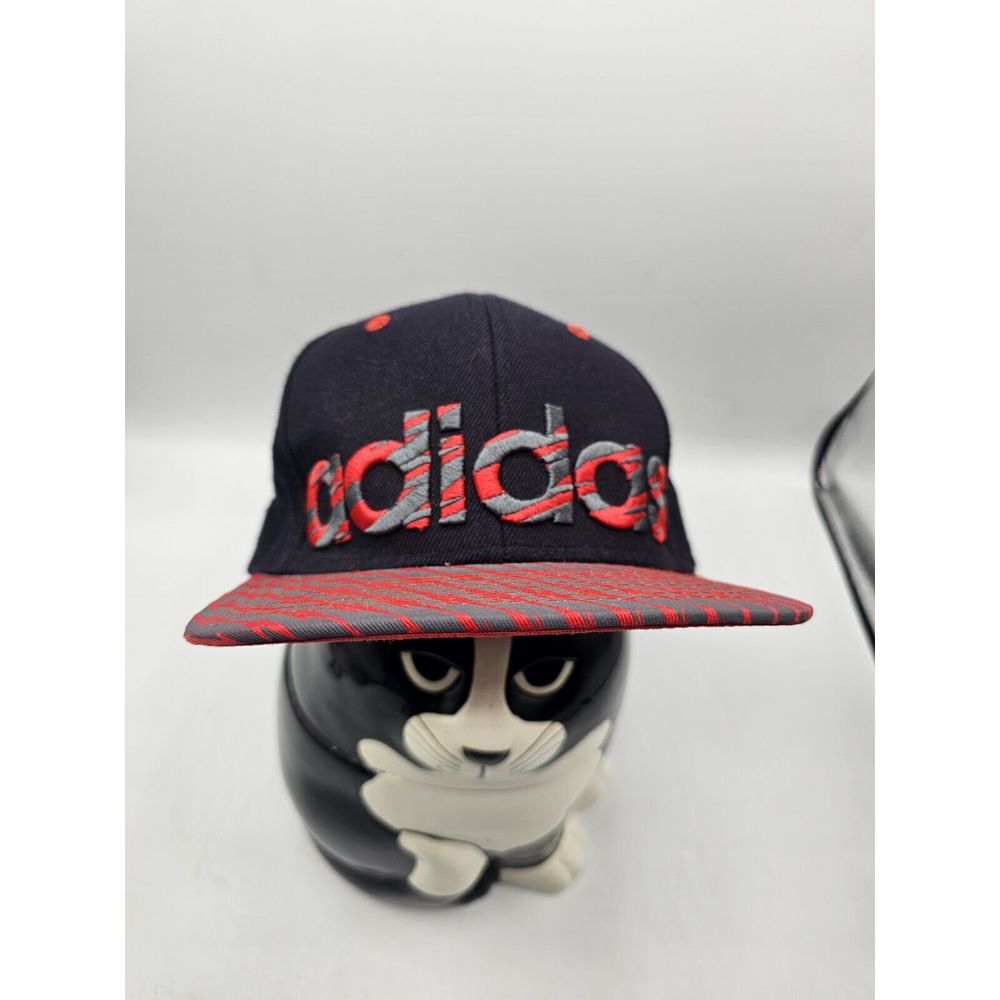 Adidas Collection ClimaLite Snapback Hat Cap Zebra Stripes Black & Red